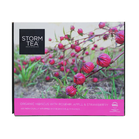 Organic Hibiscus With Rosehip, Apple & Strawberry - Individually wrapped pyramids